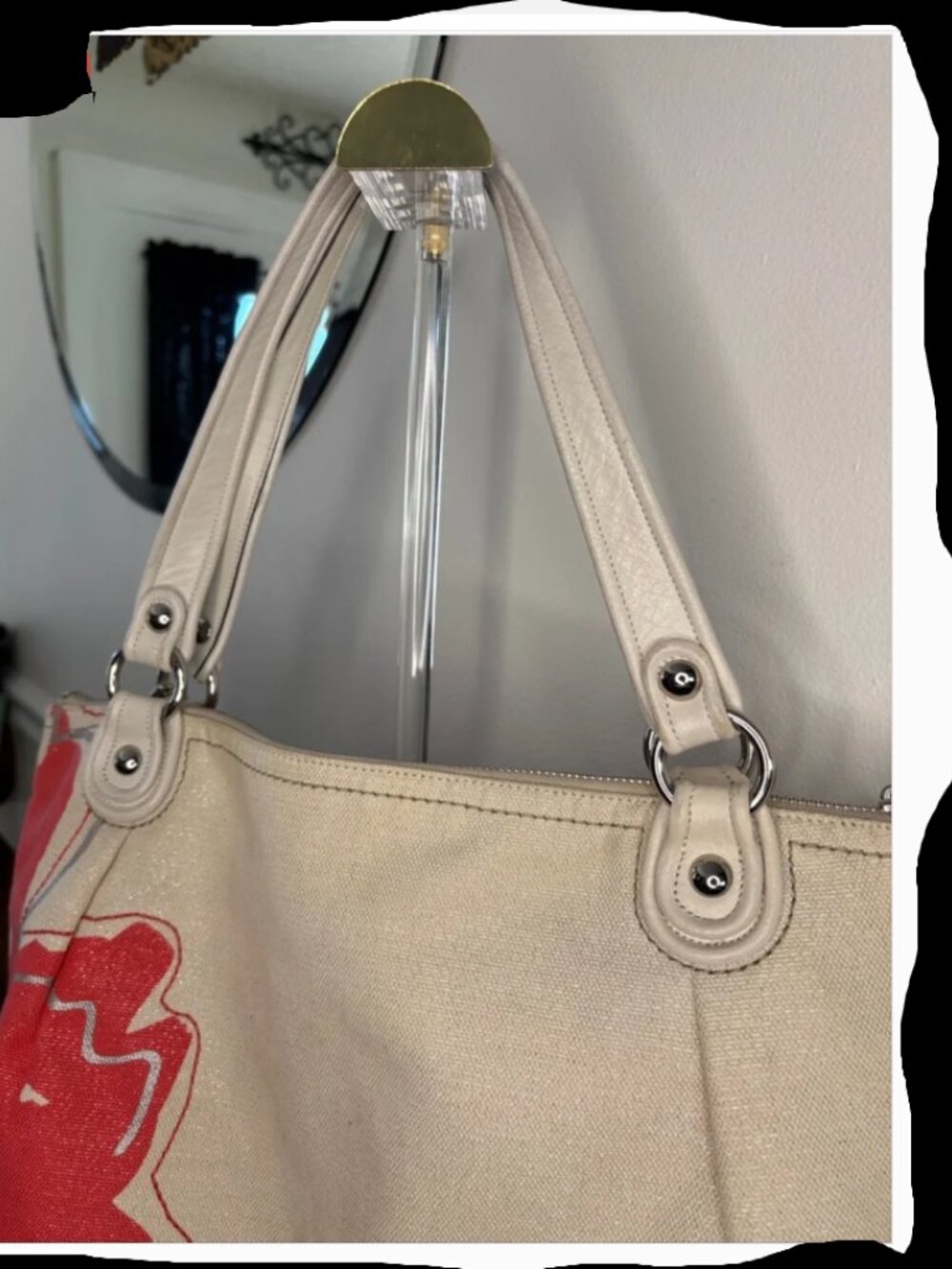 COACH POPPY Signature Coral Placed Flower Glam Limited Edition Tote Bag - Picture 10 of 15